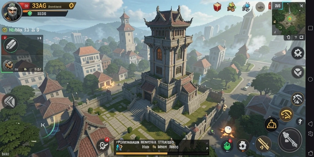 Tangkapan layar utama menunjukkan aksi intens permainan Tower Defense.