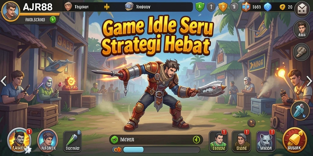 Tangkapan layar gameplay <strong>AJR88</strong> menampilkan aktivitas seru dalam mode Idle.