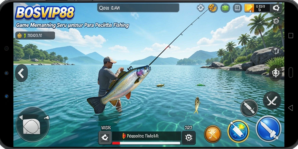 Tampilan gameplay BOSVIP88 yang menampilkan pengalaman memancing seru.