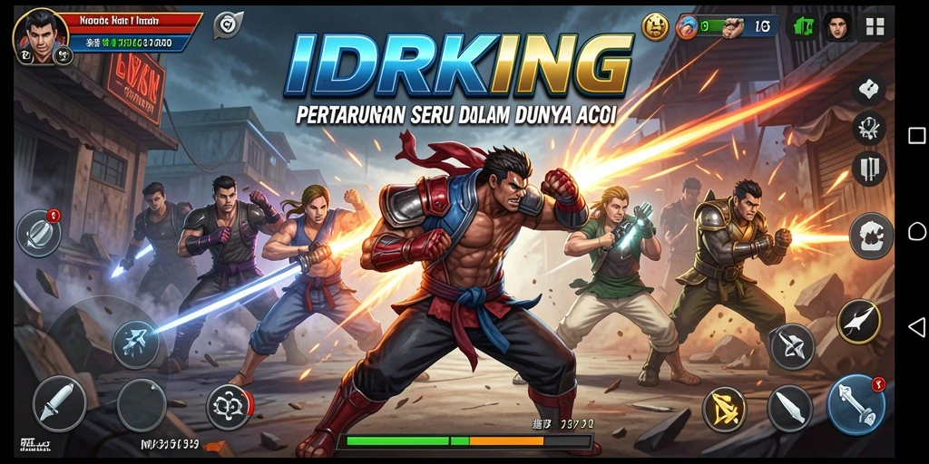 Tampilan aksi seru dari gameplay IDRKING yang mendebarkan.
