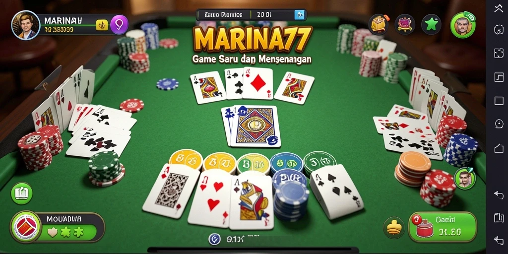 Tampilan gameplay seru MARINA77 dengan pemain bersaing di Gaple.