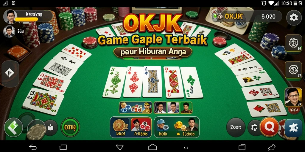 Tampilan gameplay Gaple yang menarik dan interaktif di OKJK.