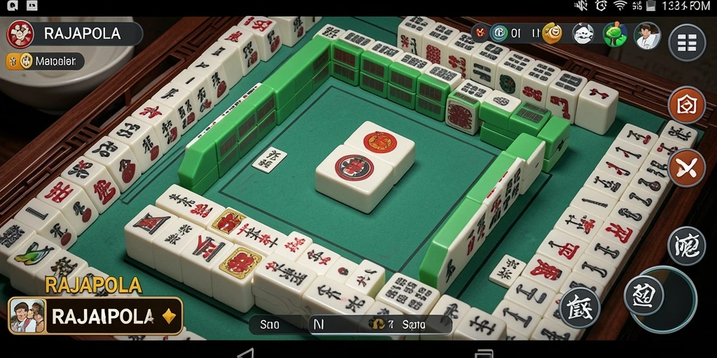 Gameplay seru dalam RAJAPOLA, nikmati tantangan Mahjong.