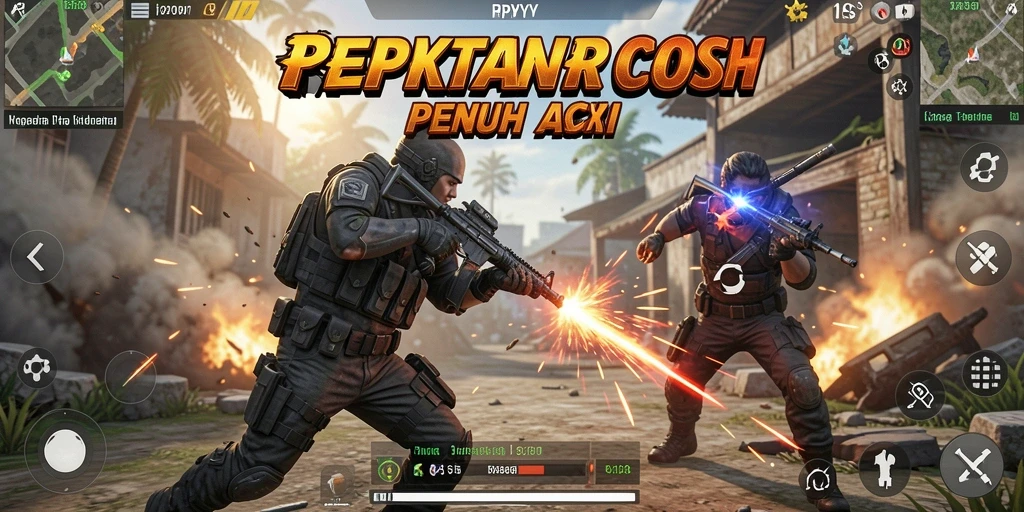 Tangkapan layar utama RPYYY menampilkan aksi tembak-menembak yang intens dan mendebarkan.