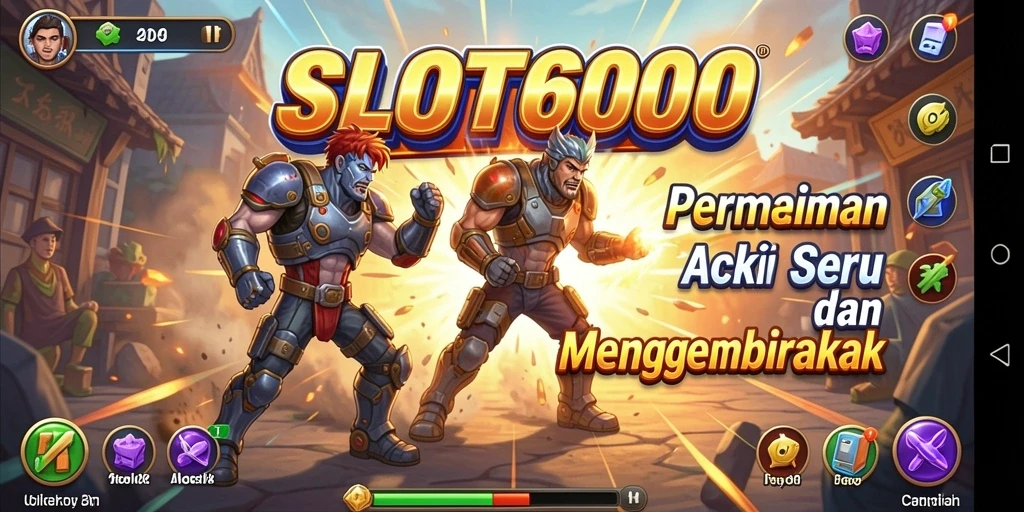 Screenshot utama menunjukkan aksi mendebarkan dalam game SLOT6000.