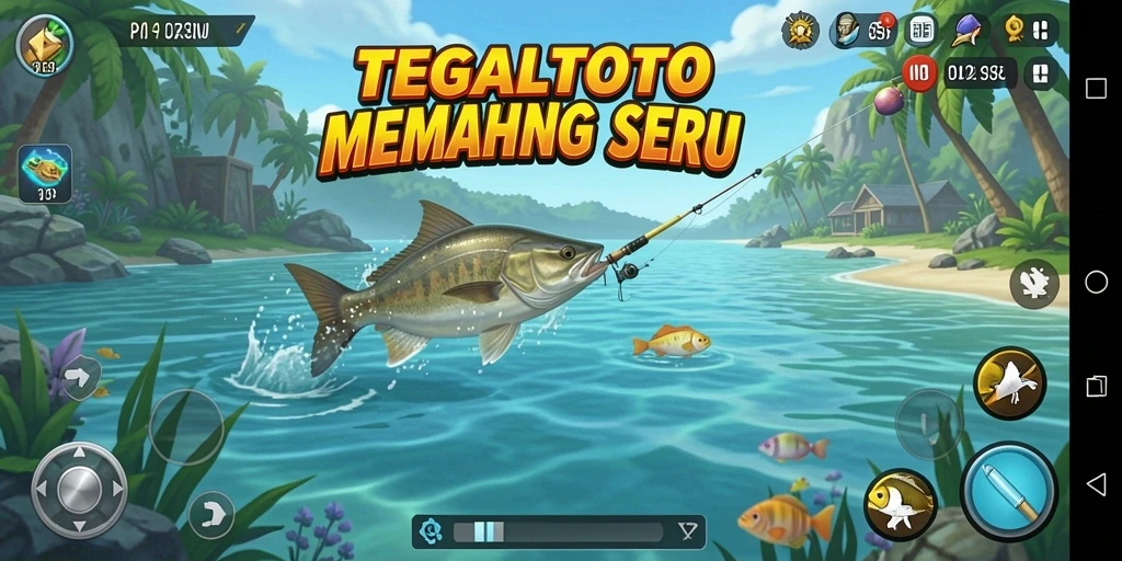 Screenshot gameplay TEGALTOTO menampilkan aksi memancing seru dan indah.